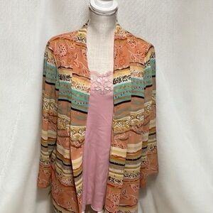 K & Company duster jacket. Pink. Size large petit